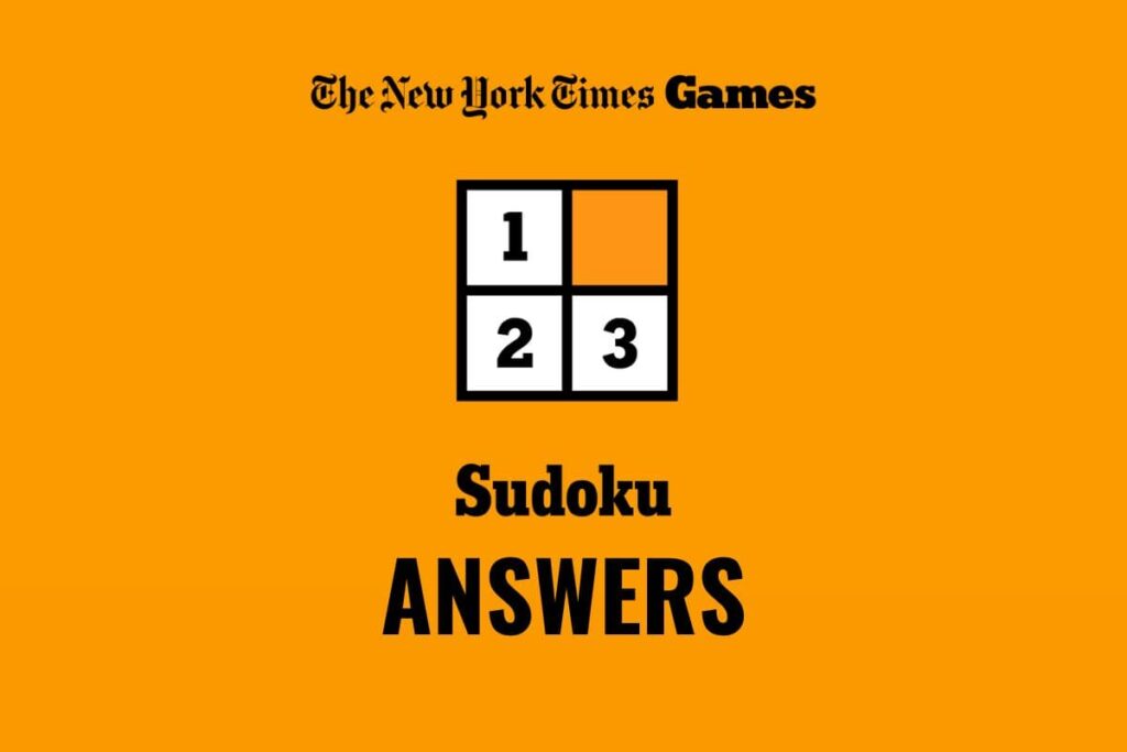 new york times sudoku hard answers