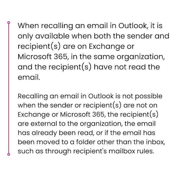 recalling an email in Outlook