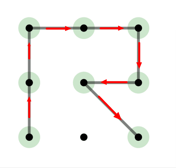 Pattern Lock for R alphabet (2)