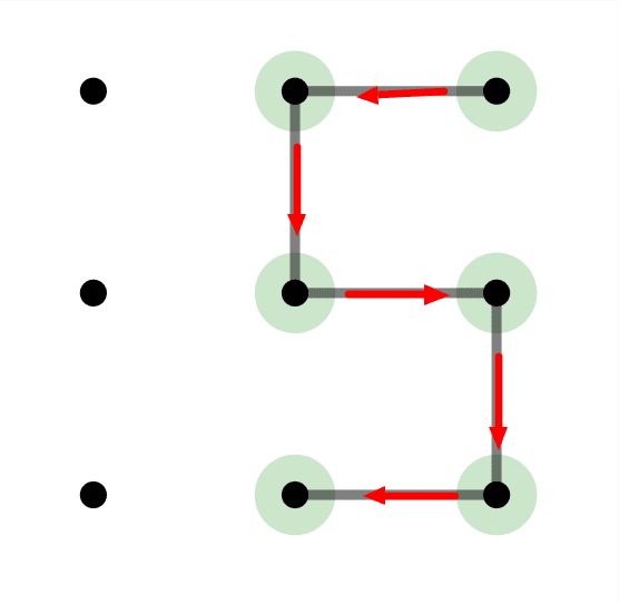 Pattern Lock for S alphabet